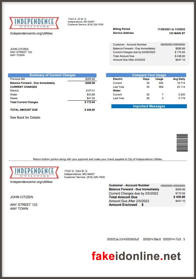 Ameren Missouri - Missouri Utility Bill Template